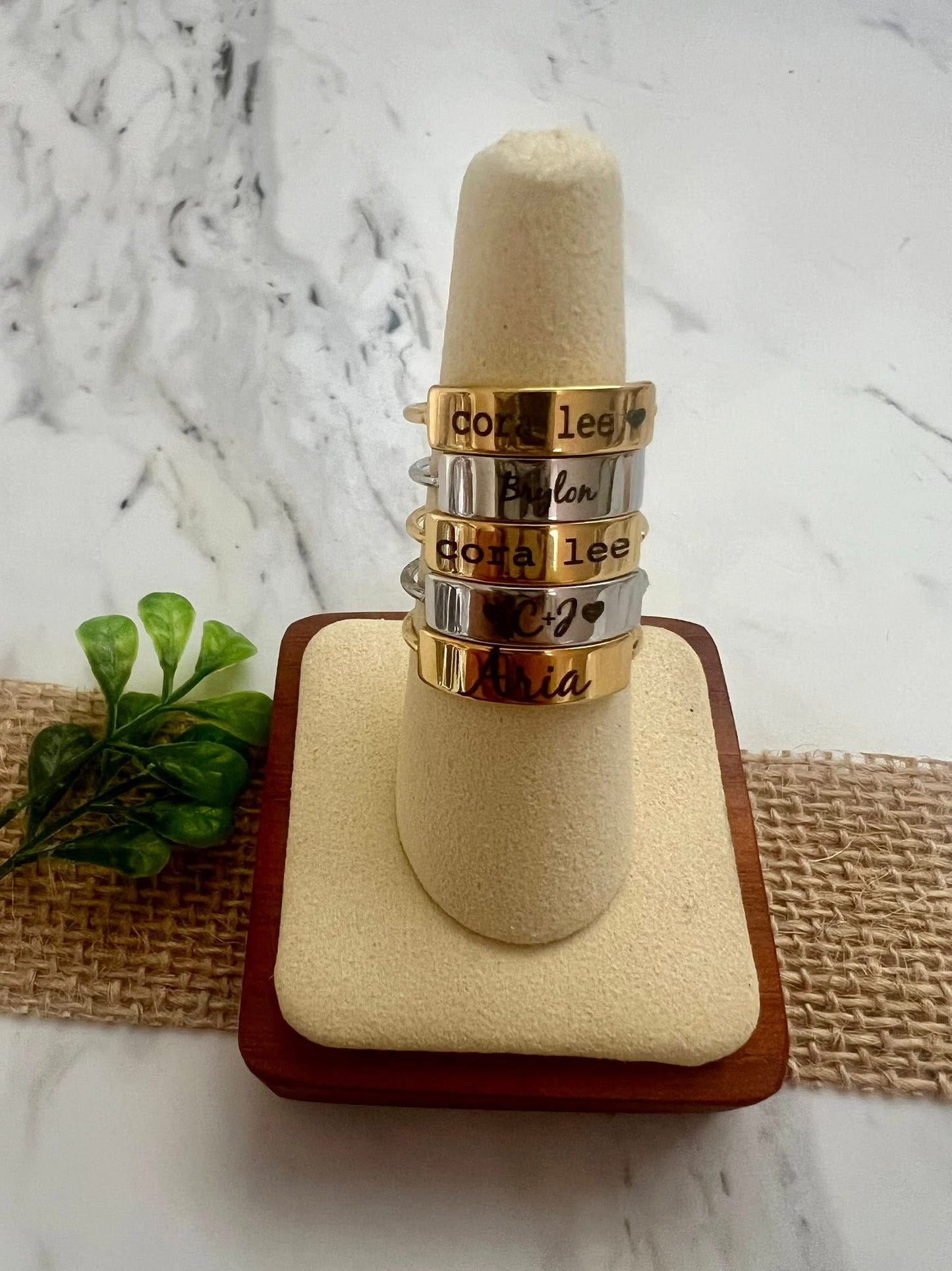 Laser Engraved Rings