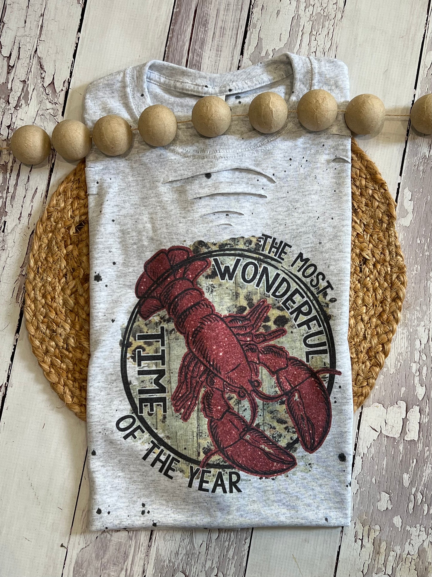 Crawfish Most Wonderful Time Distressed Tee