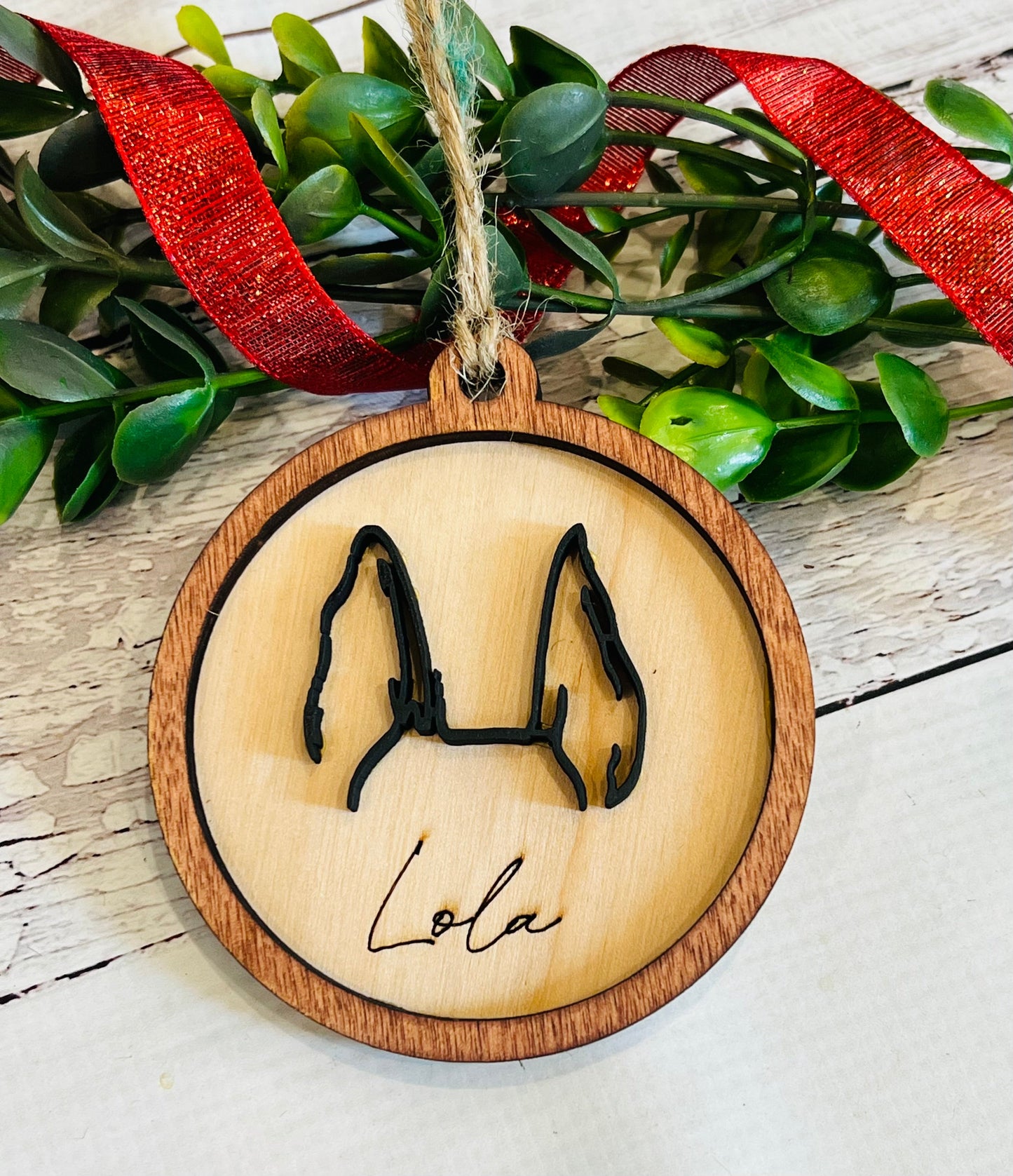 Dog Ear Outline Ornament