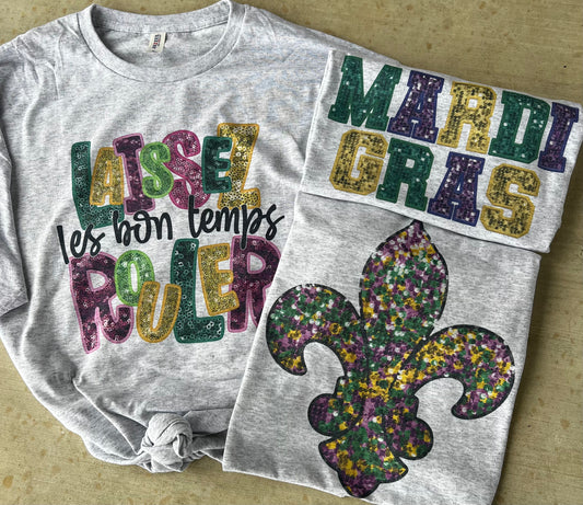 Mardi Gras Faux Sequin Tees