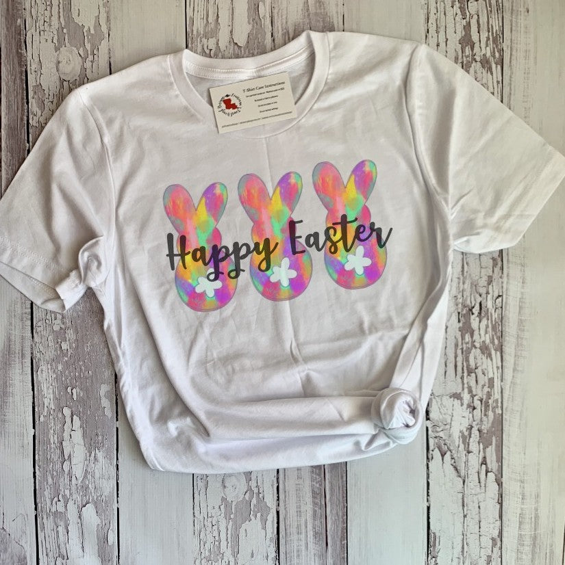 Bunny Trio Happy Easter Tee