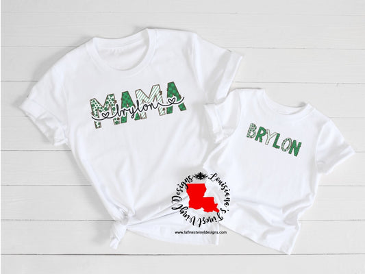 Mama + Kid's St. Patrick's Day Name Tee