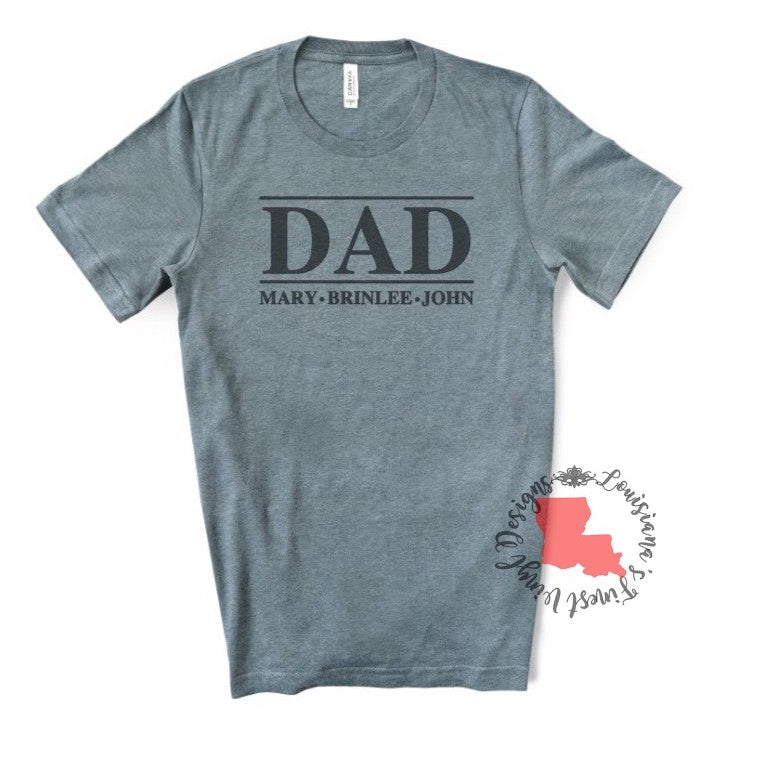 Father's Day Title + Name Tee