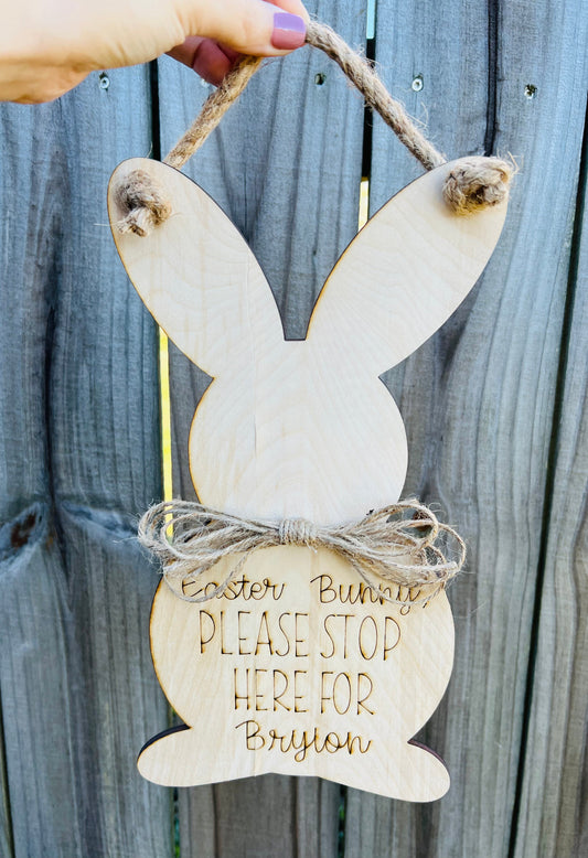 Easter Bunny Stop Here Sign