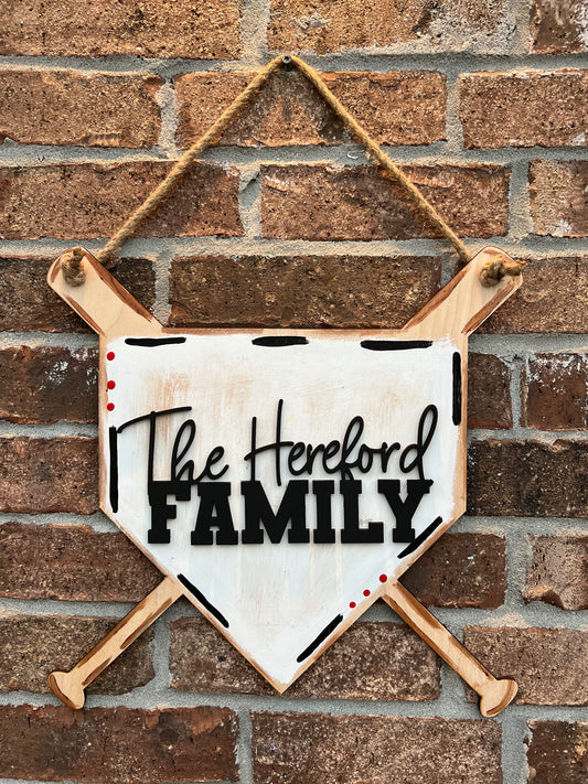 Baseball Family Doorhanger