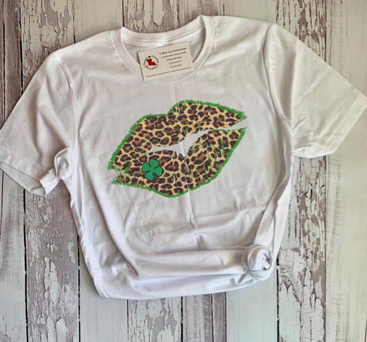 St. Patrick’s Day Leopard Lips Tee